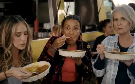 A scene from HBO’s And Just Like That... with Makina food, 2022
